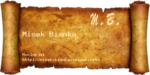 Misek Bianka névjegykártya